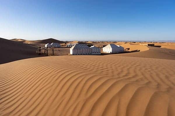 The Private Camp is surrounded by dunes