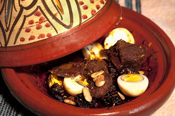 Classic beef, prune and almond tagine