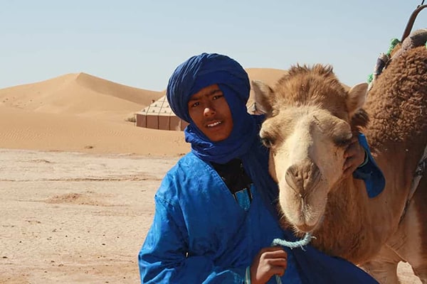Cameleer and camel ready to take you on a trip