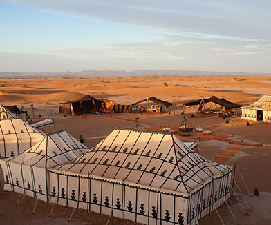 Glamping in Morocco at Erg Chigaga Luxury Desert Camp