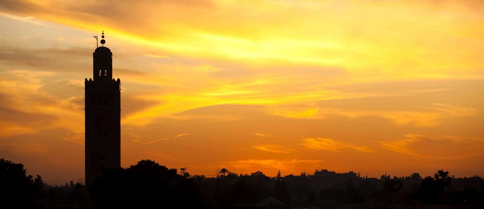 Koutoubia minaret at dusk, Marrakech