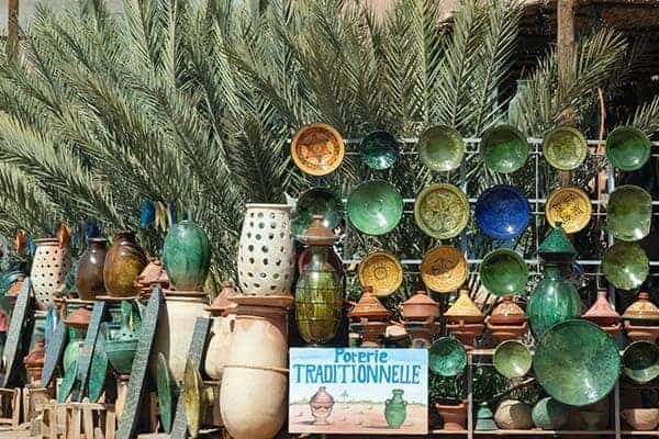 Distinctive green pottery in Tamegroute