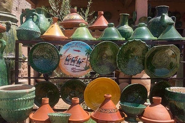 Green glazed pottery in Tamegroute
