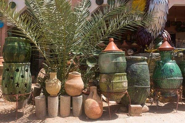 Green glazed pottery in Tamegroute