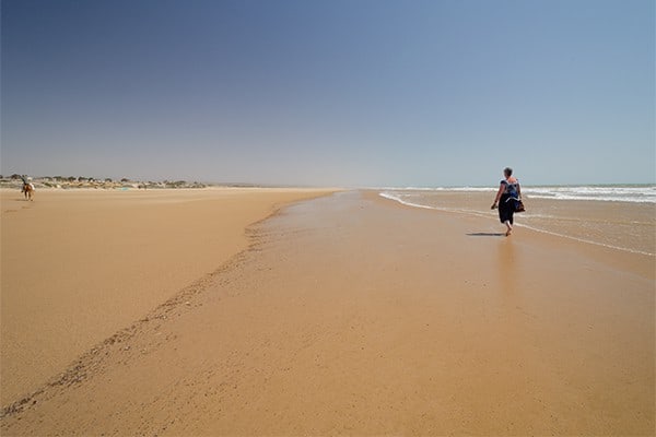 Endless sandy beach at Sidi Kaouki